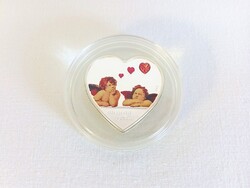 Szív alakú ezüst érme szív alakú Swarovszki kristály betéttel, Palau, 2009