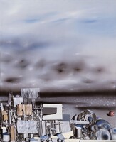 Yves Tanguy francia absztrakt szürrealista festmény reprodukció vászonkép metaforikus tájkép 52x42,3