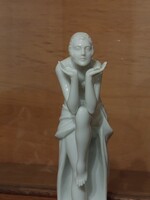 Impozáns méretű csodaszép fehér art deco porcelán, Anita Berber táncosnő, Rosenthal porcelán 1920-as