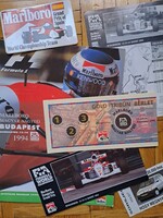 Hungaroring,Forma1, Mogyoród.1994 Marlboro Magyar Nagydíj programfüzet,Belépőjegy,