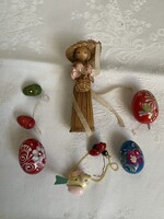 Husvéti csomag 8 db fa katica, tojások csirkék kézműves lány.