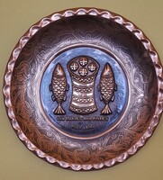 Réz halacskás fali tányér