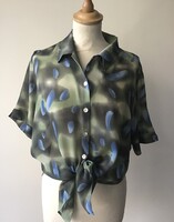 Eterna – Mintás, női selyem zsorzsett blúz – 38-as