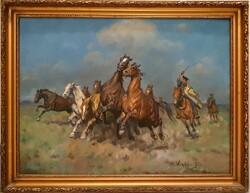 Viski János (Szokolya, 1891 – Budapest, 1987): Vágtató ménes