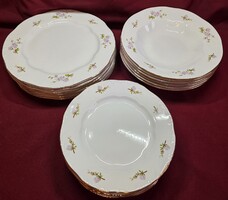 Zsolnay lila barackvirág mintás tányérsor