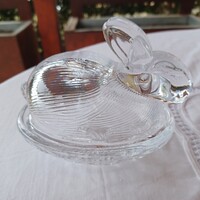 Üveg nyúl, csokitojás tartó bonbonier Húsvét