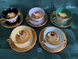 NÉMET REICHENBACH ARANYOZOTT PORCELÁN MOKKÁS KÉSZLET