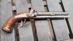 Eredeti 19. szd-i Bock rendszerű dupla csövű pisztoly