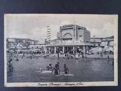 Régi képeslap Olasz riviéra, Liguria Imperia (Ponente) – Spiaggia d’Oro 1936