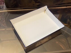 BUDAFOK ZOMÁNC TÁL KIÖNTŐ SAROKKAL 30 X 24 CM ÉS 4 CM MAGAS