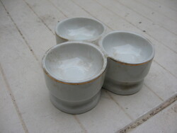 Hollóházi Porcelán Fűszertartó Étkészlet elem Aranycsíkkal szószos mártásos hármas tripla tál tányér