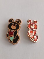 Misa maci kitűző, jelvény, Moszkvai olimpiai kabala figura!(76)