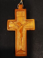 Faragott fa feszület / kereszt medál Kijev, 1943.