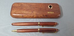 Skála - Rózsafa dobozban írószer , toll készlet