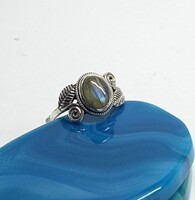 Ezüst gyűrű VALÓDI labradorit kővel 57-es méret
