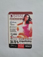 SISSI FEHÉRNEMŰ SZAKÜZLET Debrecen 2004. évi kártyanaptár