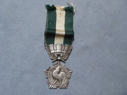 Régi francia polgári kitüntetés érem önkormányzati érdemérem gall kakasos ezüst fokozat