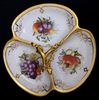 DT/525. Antik Fischer & Mieg osztott porcelán kínáló (1853-1873)