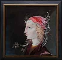 Szász Endre (1926-2003) : Női portré, 45x45 cm.,650eft.