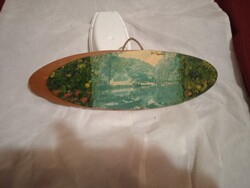 Retro Miskolc Tapioca picture on a wooden board. Great for collectors