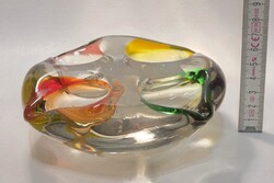 Cseh bohemia színes díszüveg (3729)