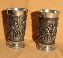 2 db jelenetes ón - fém kupa pohár