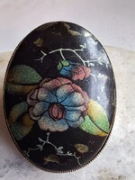 Vintage,fekete virágos bross