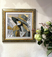 Fény és eső között - üvegfestmény