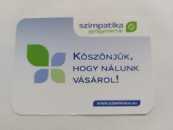 Szimpatika gyógyszertár kártyanaptár 2023