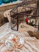 Antik Sarreguemines Fleury csésze+alj, antique Sarreguemines Fleury cup and sauser