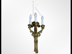 Nagy méretű neoklasszicista stílusú antik réz falikar