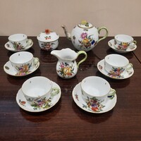 Herendi BFR gyümölcs mintás porcelán teáskészlet, teás készlet