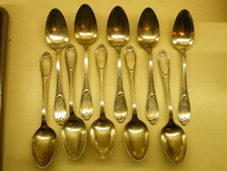 K337 10 darabos jelzett Francia ERCUIS ezüstözött  kanál szett