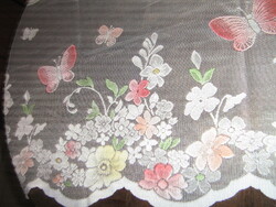 Csodaszép színes virágos pillangós vitrázs függöny