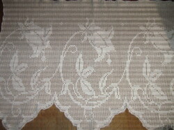 Aranyos fehér horgolt virágos függöny