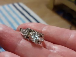 0.45 Ct modern diamond silver ring with guarantee, with a pendant!