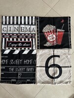 Új 4 db párnahuzat 45x45 cm moziszobába nappaliba mozis huzat