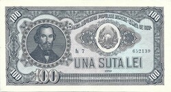 100 lei 1952 Románia fekete sorszám 2. Gyönyörű