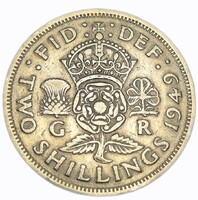 1949 Két shilling florin érme Nagy-Britannia - IV. György király 5-VL3