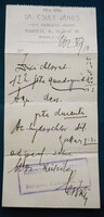 Régi nőorvosi recept 1902 (dr.Csiky orvos - Kriegner gyógyszertár Bpest)