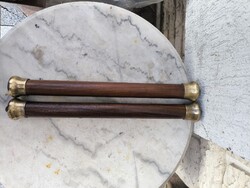 Antik Szecessziós Art Deco oszlopok 2 db mahagóni réz oszlop végek Bútor Óea dekoráció célra is