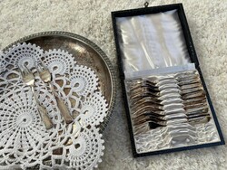 Ezüstözött desszertes / süteményes villák díszdobozukban SOLINGEN 12 darabos készlet