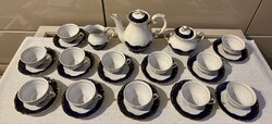 Zsolnay porcelán Pompadour III. 12 személyes kávéskészlet