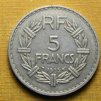 Franciaország 1935 5 Francs