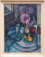 Kecskeméti István (1932-2006) : Dáliás csendélet