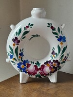 Népi kulacs kézi festett régi, alján jelzett