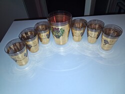 Virágmintás üveg pohárkészlet - 1 pohár hibás