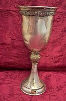 Ezüstözött régi serleg, régi sport kupa (M6019)