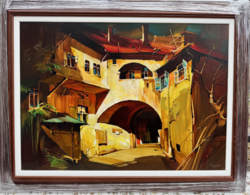 Fassel L'ousa Ferenc 50 x 70 cm  olajfestmény + új dupla keret