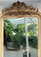 Festett antik shabby vintage díszes biedermeier fali tükör